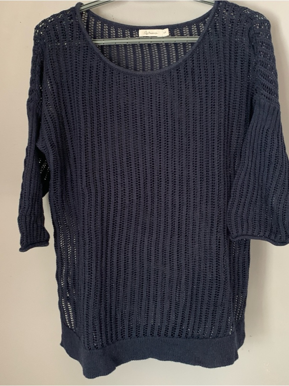 Reitmans Blue Lace Open Knit Like Shirt Size Small